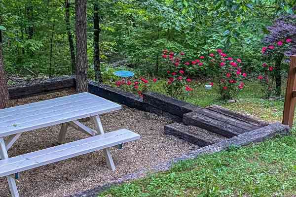 Picnic area at Bearfoot Paradise, a 3-bedroom cabin rental located in Pigeon Forge
